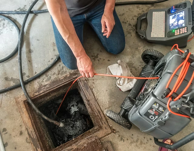 drain unblocking with CCTV inspection